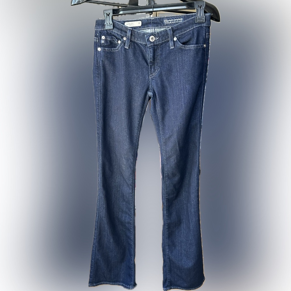 AG Adriano Goldschmied The Angel boot cut blue jeans size 25R low rise stretch